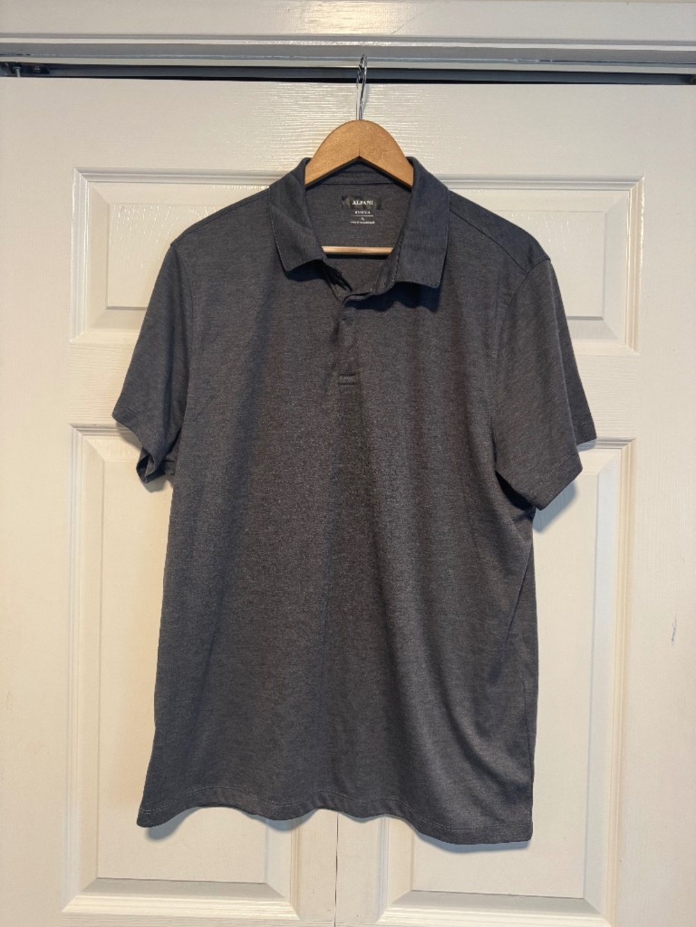 Alfani Stretch Polo Shirt Men's Gray Short Sleeve Size XL